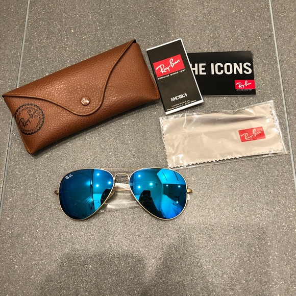 Ray-Ban Accessories - Ray Ban Aviator Blue Mirrored Flash Lenses